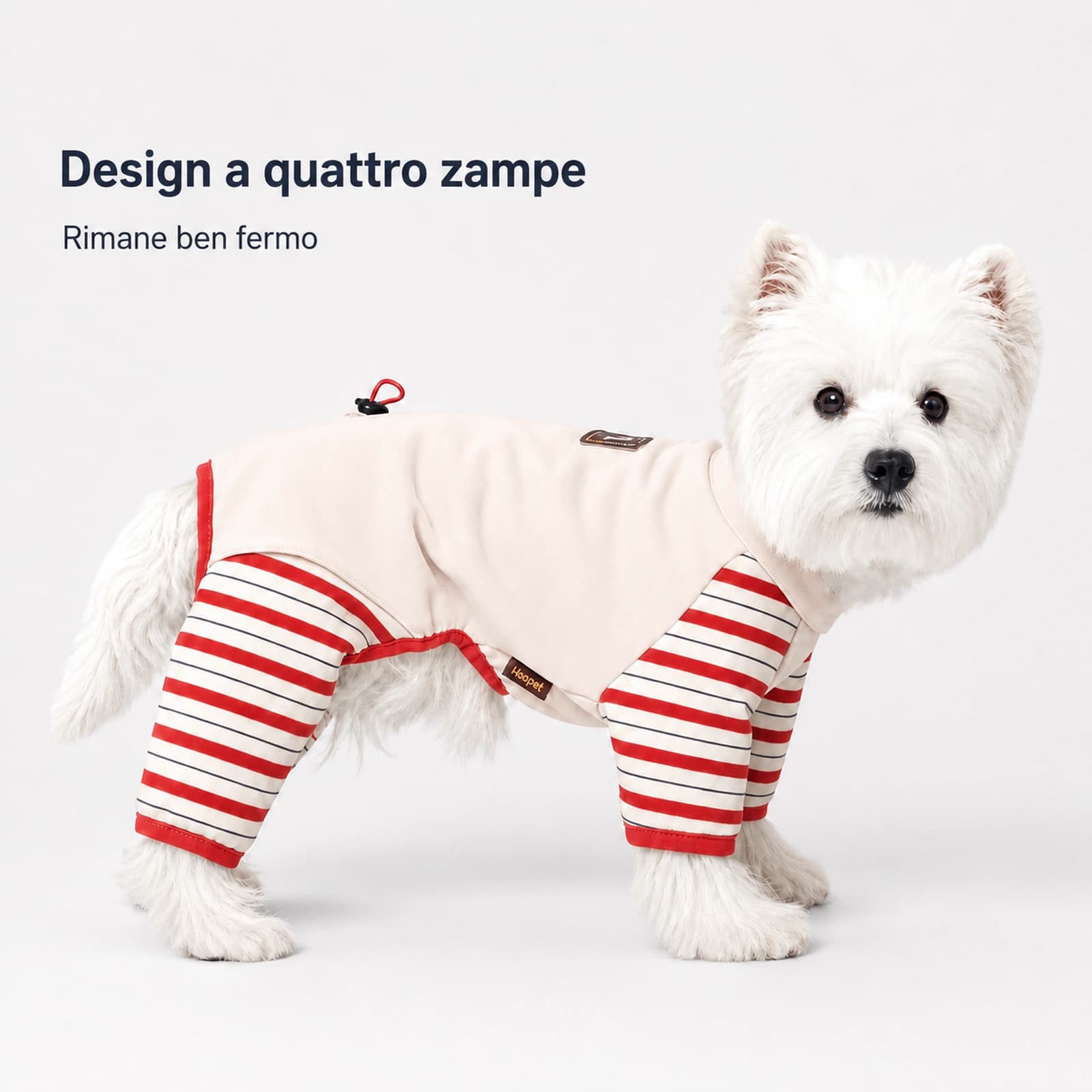 Strato base a quattro zampe a righe color latte - Image 2