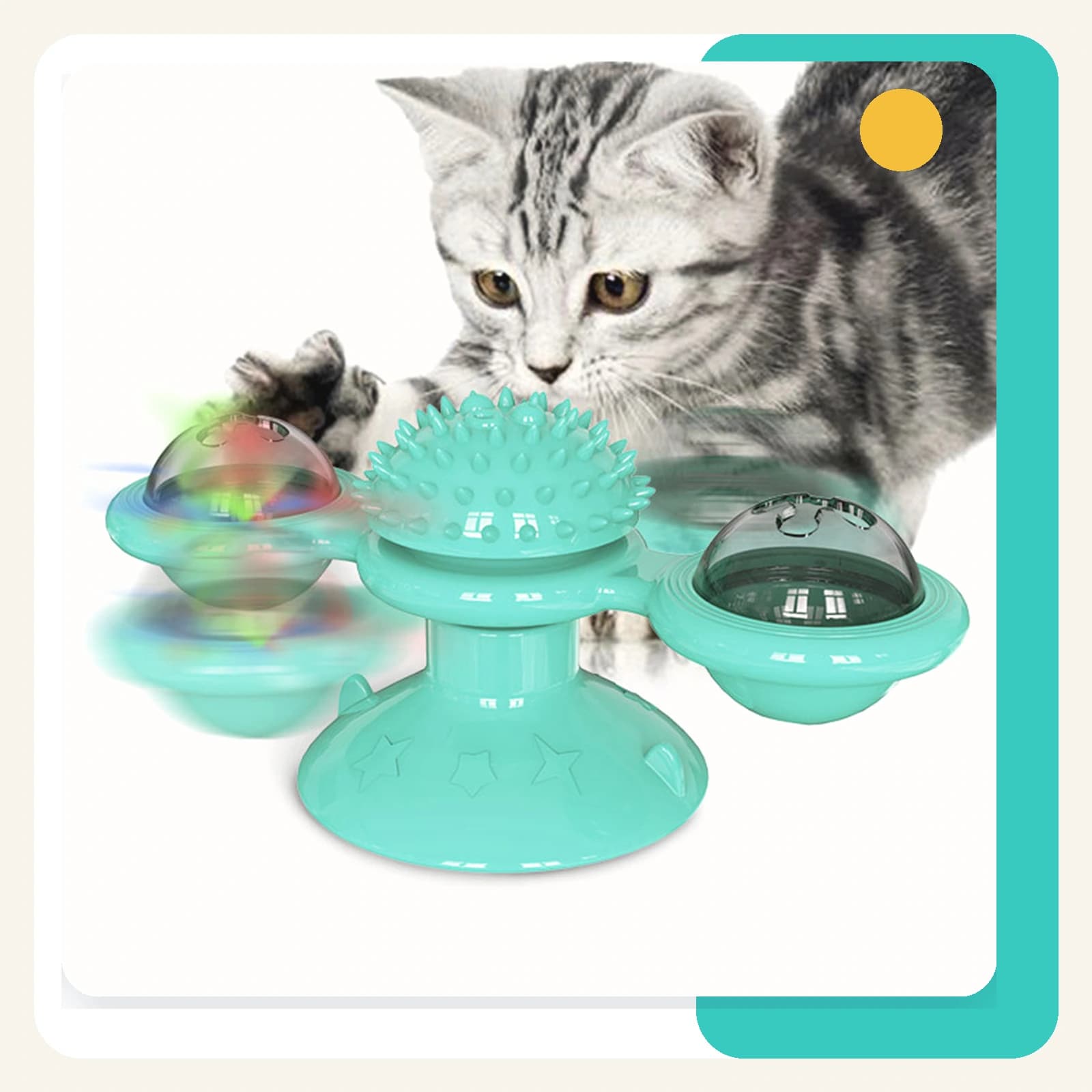 Spin & Chase Cat Windmill – Interaktives rotierendes Katzenspielzeug - Image 1