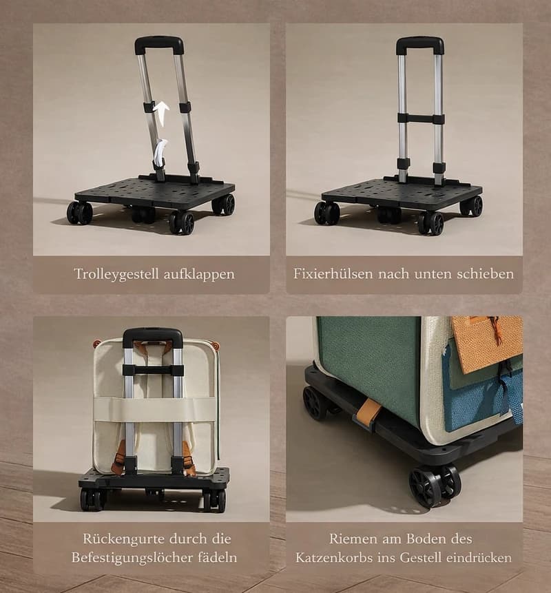 Trasportino da viaggio Pawla Teddy con trolley - Image 13