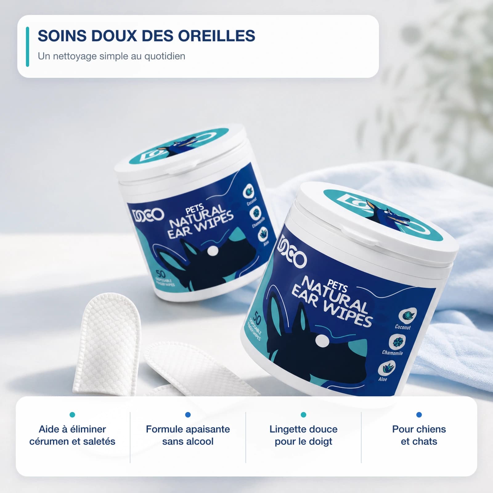 Lingettes nettoyantes naturelles pour les oreilles - Image 2