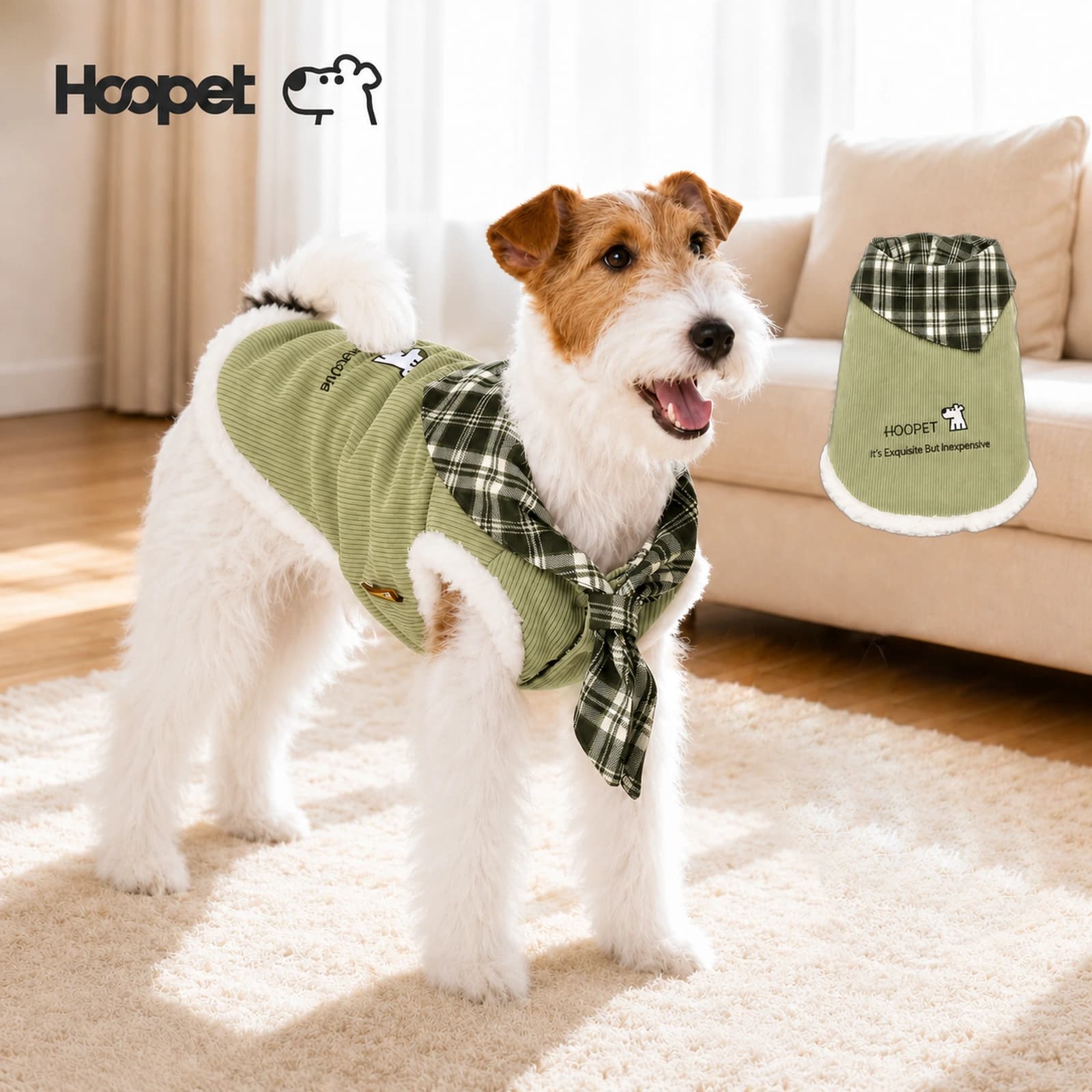 Emerald Plaid Collar Corduroy Vest - Image 2