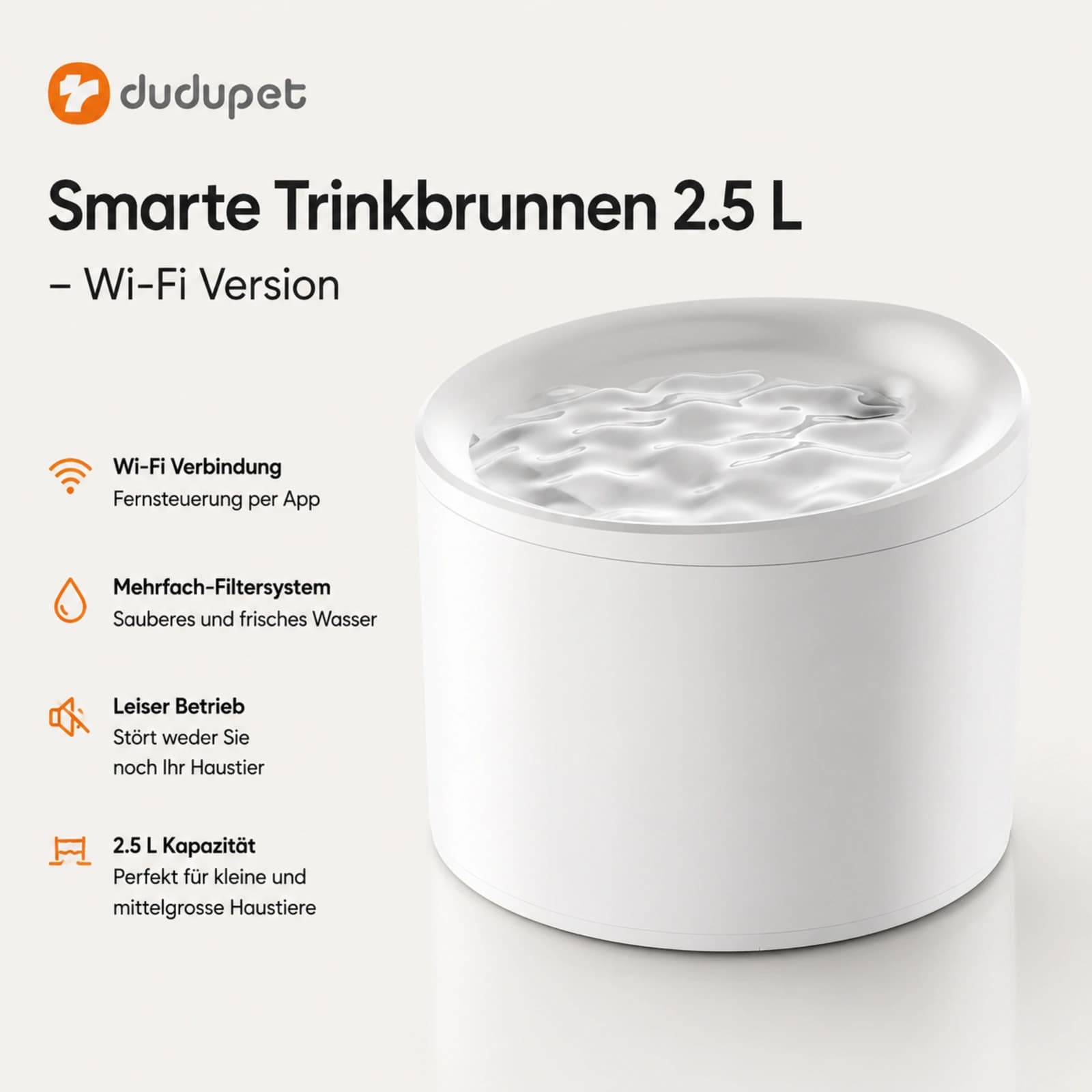 Smart Water Fountain 2.5L – Wi-Fi - Image 1